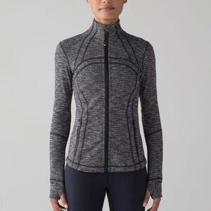 Lululemon Define Jacket Coco Pique Black White Size 8 Grey Luon